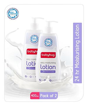 Babyhug Milk Protein Formula Daily Moisturising Lotion Pack of 2 - 400 ml Each