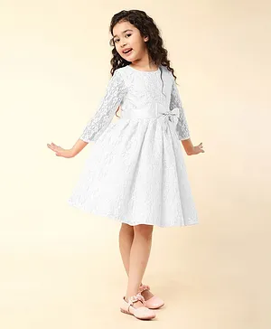 Buy White Embroidered Girls Frock  Mumkins
