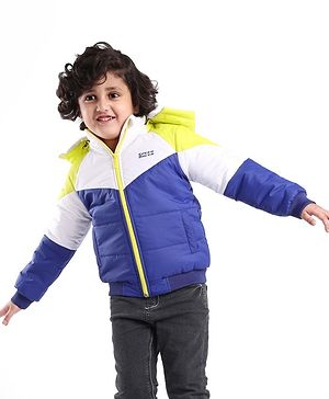 Babyhug Full Sleeves Hooded Jacket with Text Print - Multicolor