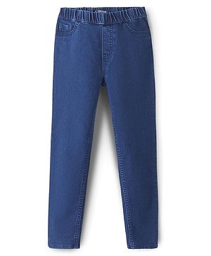 Pine Kids Denim Washed Full Length  Jeggings - Dark Blue