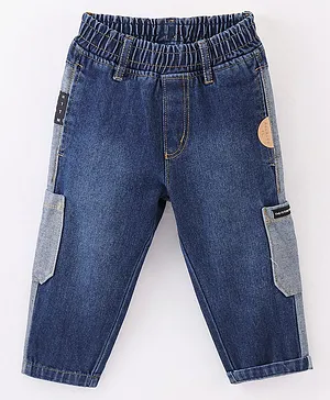 Little Kangaroos Denim Jeans Relaxed Fit Stretchable  - Dark Blue