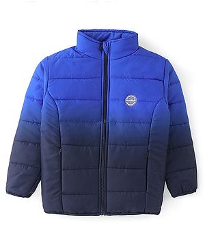 Pine Kids Full Sleeves Medium Winter Jacket Solid Colour - Royal Blue