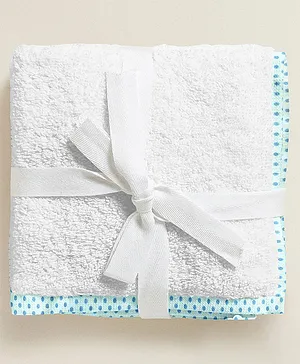 The Baby Atelier 100% Organic  Blue on Blue Organic Junior Towel - Blue