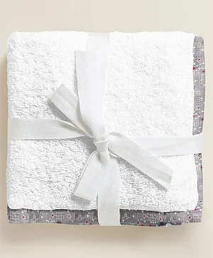The Baby Atelier 100% Organic Grey Bandhani Print Organic Junior Towel - Grey