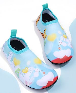 Pine Kids Bunny Printed Slip On Water Shoes - Blue