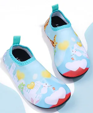 Pine Kids Bunny Printed Slip On Water Shoes - Blue