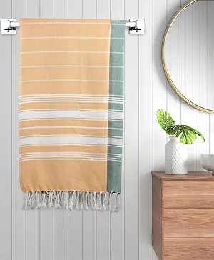 FABINALIV Set of 2 Striped 225 GSM Cotton Bath Towels L 140 x B 70 cm - Multicolor