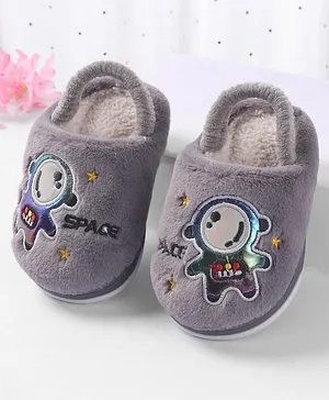 Oh! Pair Space Detailing Back Strap Booties - Grey