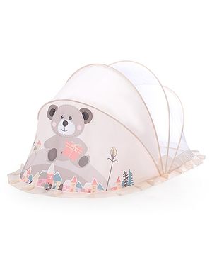 Babyhug Foldable Mosquito Net Large Size Bear Theme - Beige