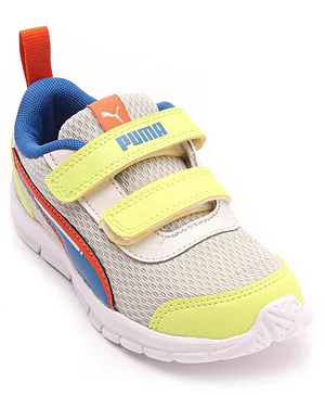 PUMA Racer PS V1 Slip On Sneakers with Velcro Closure - Nimbus Cloud Victoria Blue & Light Lime