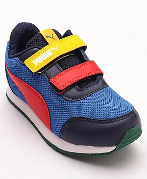 PUMA Axel PS Team High Risk R Royal Peacoat Spectra Velcro Closure Sports Shoes - Yellow & Blue