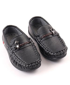 Cute Walk by Babyhug Slip On Formal & Party Wear Shoes with Applique - Black