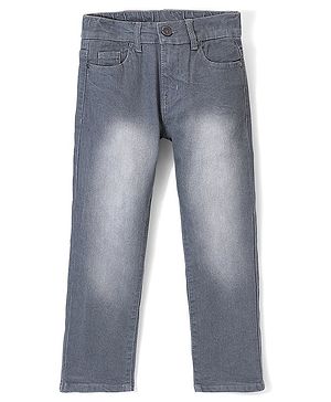 Pine Kids Denim Woven Full Length Washed Jeans - Grey