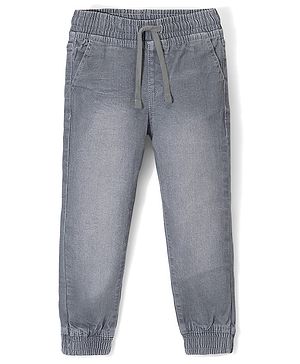 Pine Kids Cotton Rich Stretchable full length denim Joggers - Grey