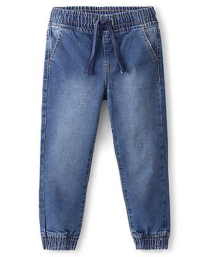 Pine Kids Cotton Rich Stretchable full length denim Joggers - Mid Blue