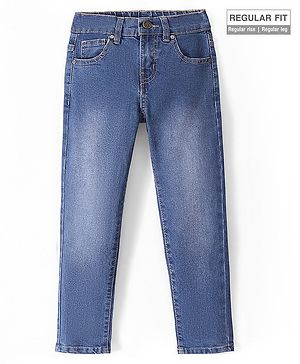 Pine Kids Ankle Length Adjustable Elasticated Waist Jeans - Mid Blue