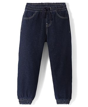 Pine Kids Full Length Jogger Fit Elasticated Waist & Bottom Jeans - Dark Blue