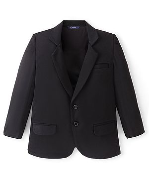 Pine Kids Knitted Stretchable Full Sleeves Blazers - Black