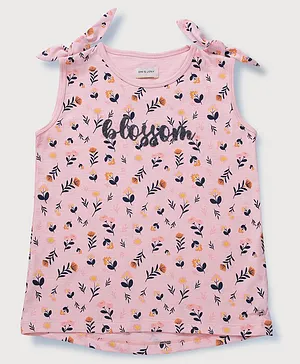 Gini And Jony Sleeveless Floral Printed Knits Top -Pink