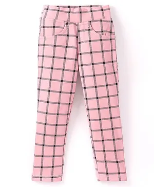 Enfance Checked Jeggings - Pink