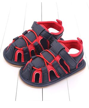 KIDLINGSS Velcro Closure Hollow Design Sandal Style Booties - Red