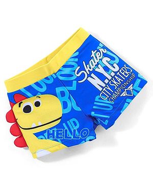 Babyhug Dino Print Swimming Trunk - Blue