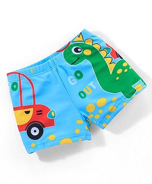 Babyhug Dino Print Swimming Trunk - Blue