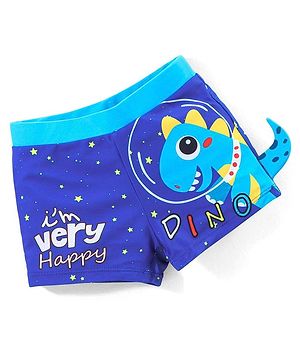 Babyhug Dino Print Swimming Trunk - Blue