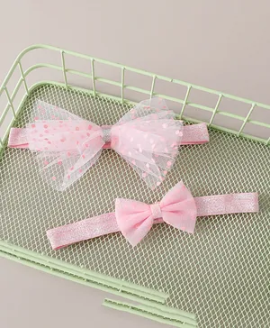 Babyhug Free Size Headbands with Bow Design Pack of 2- Pink