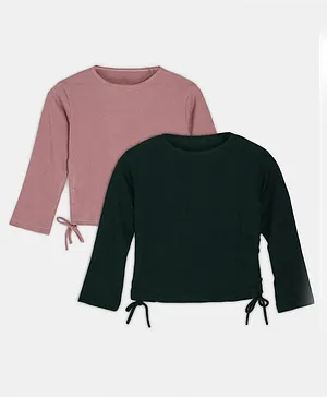Chipbeys Pack Of 2  Full Sleeves  Solid Top - Pink & Black