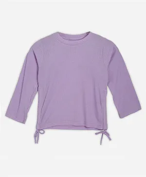 Chipbeys Full Bell Sleeves Rib Fabric Top - Lavender