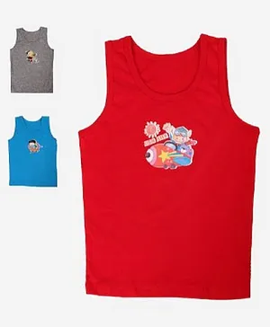 Chipbeys  Pack Of 3  Sleeveless Placement Printed Tees - Multi Colour