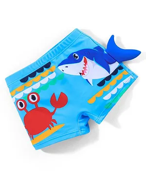 Babyhug Crab Print Swimming Trunk - Green