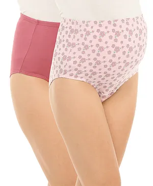 Bella Mama Cotton Elastane High Coverage Panties Floral Print Pack of 2 (Color May Vary)