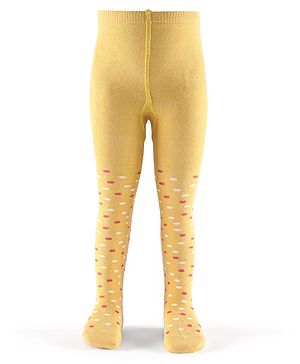 Cutewalk by Babyhug Non Terry Footed Anti Bacterial Polka Dot Design Tights  - Yellow