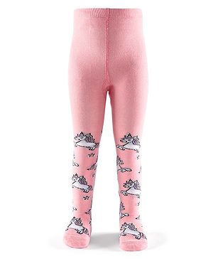 Cutewalk by Babyhug Non Terry Footed Anti Bacterial Unicorn Design Tights  - Pink
