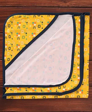 OHMS Interlock Cotton Hooded Wrapper L 75 x B 75 cm - Yellow