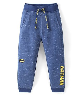 Babyhug Cotton Looper Knit Full Length Lounge Pant Text Print - Blue