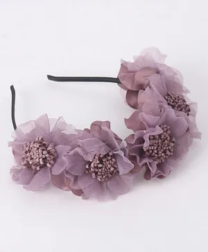 Bonfino Hairband with Floral Applique - Purple