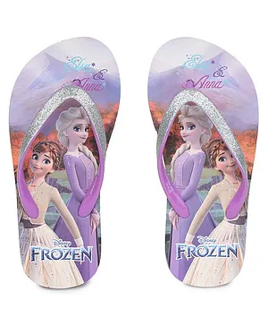 Toothless Disney Frozen Elsa & Anna Slip On Flip Flops - Purple