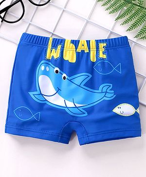 Babyhug Swimming Trunks Whale Print - Blue