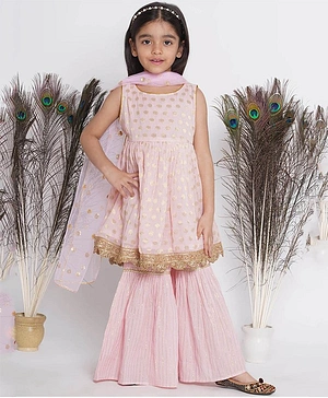 Girls Multicolor Kids Cotton Sharara Sets, Age Group: 4-6 Years