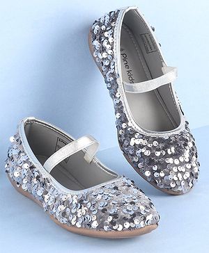 Pine Kids  Slip On Ballerina with Sequins Detailing -Silver