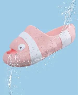 Baby Moo Fish Designed  Waterproof  Anti Skid Flip Flops  -  Pink