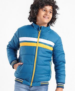 Pine Kids Full Sleeves Cut and Sew Medium Winter Jacket - Navy
