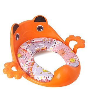 Babyhug Cushioned Potty Training Seat With Handle - Orange