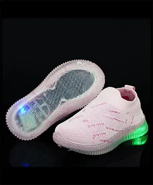 KATS Abstract Mesh Designed LED Light Shoes - Light Pink