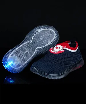 KATS Mesh Design Monkey Applique Led Light Shoes - Navy Blue