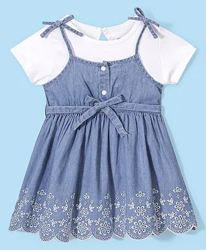 Buy BownBee Full Sleeve Denim Dress for Baby Girl- Dark Blue at Amazon.in-daiichi.edu.vn