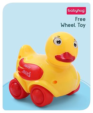 Babyhug Duck On Wheels- Yellow and Red